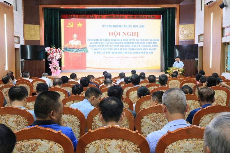 Ủy ban nhân dân xã Thư Lâm tổ chức Hội nghị triển khai KH thực hiện NQ số 19/2025/NQ – HĐND và NQ số 17/2026/NQ – HĐND của Hội đồng nhân dân Thành phố Hà Nội quy định nội dung, mức hỗ trợ đóng BHXH tự nguyện, BHYT - Ảnh 8.