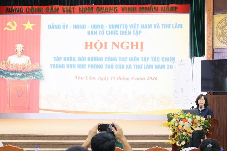XÃ THƯ LÂM TỔ CHỨC HỘI NGHỊ TẬP HUẤN, BỒI DƯỠNG CÔNG TÁC DIỄN TẬP TÁC CHIẾN TRONG KHU VỰC PHÒNG THỦ NĂM 2026- Ảnh 10.
