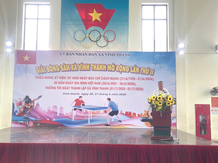 XÃ VĨNH THANH KHAI MẠC GIẢI BÓNG BÀN MỞ RỘNG LẦN THỨ II NĂM 2026- Ảnh 1.