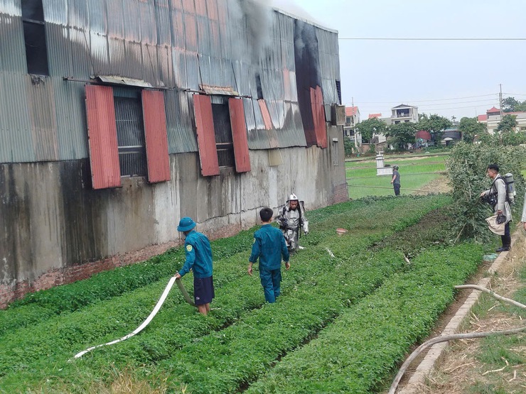 Cháy bãi tập kết phế liệu tại xã Phúc Lộc- Ảnh 1.
