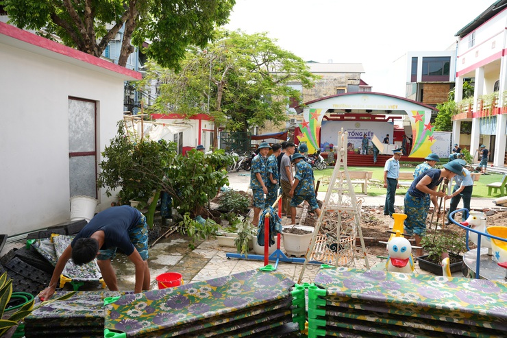 TRƯỜNG MẦM NON SAO VIỆT RA QUÂN CHỈNH TRANG CẢNH QUAN, VỆ SINH MÔI TRƯỜNG XÂY DỰNG TRƯỜNG HỌC XANH - SẠCH - ĐẸP- Ảnh 3.