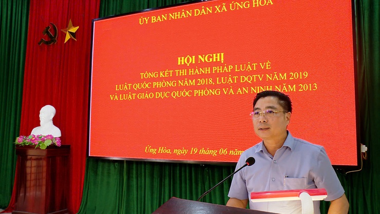 ỨNG HÒA TỔNG KẾT THI HÀNH LUẬT QUỐC PHÒNG, LUẬT DÂN QUÂN TỰ VỆ VÀ LUẬT GIÁO DỤC QUỐC PHÒNG - AN NINH.- Ảnh 2.