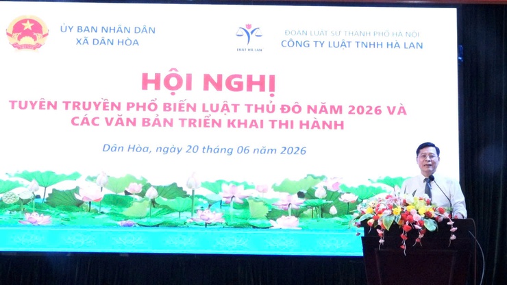 HỘI NGHỊ CAO ĐIỂM TUYÊN TRUYỀN, PHỔ BIẾN, TẬP HUẤN LUẬT THỦ ĐÔ NĂM 2026 TRÊN ĐỊA BÀN XÃ DÂN HÒA- Ảnh 2.