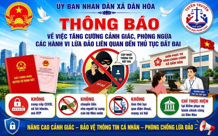 THÔNG BÁO Về việc tăng cường cảnh giác, phòng ngừa các hành vi lừa đảo liên quan đến thủ tục đất đai - Ảnh 1.