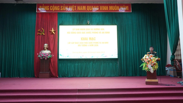 Dương Hòa tổ chức lớp cập nhật kiến thức quốc phòng và an ninh đối tượng 4 năm 2026- Ảnh 1.