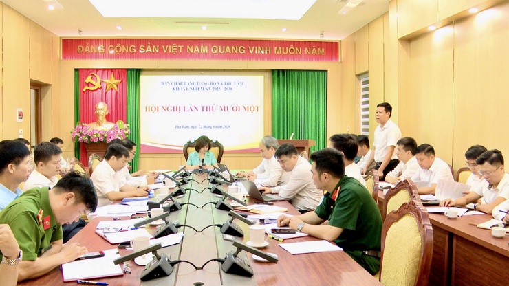 HỘI NGHỊ LẦN THỨ 11 BAN CHẤP HÀNH ĐẢNG BỘ XÃ THƯ LÂM KHÓA I, NHIỆM KỲ 2025 - 2030- Ảnh 1.