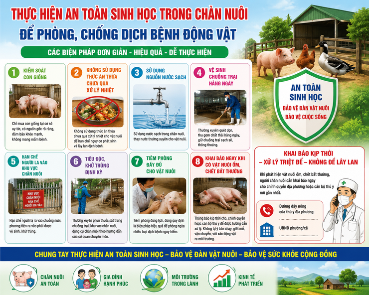 Tăng cường an toàn sinh học trong chăn nuôi – Chủ động phòng, chống dịch bệnh động vật- Ảnh 1.