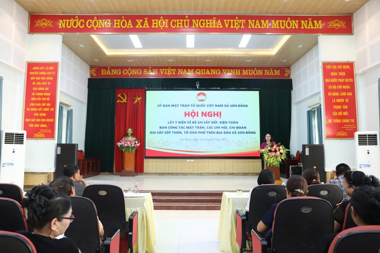 Sơn Đồng triển khai Đề án sắp xếp, kiện toàn Ban Công tác Mặt trận, các chi hội, chi đoàn sau sắp nhập thôn, tổ dân phố trên địa bàn- Ảnh 1.