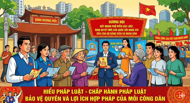 Dương Nội đẩy mạnh phổ biến các luật, nghị quyết mới của Quốc hội khóa XVI đến cán bộ, đảng viên và Nhân dân- Ảnh 1.