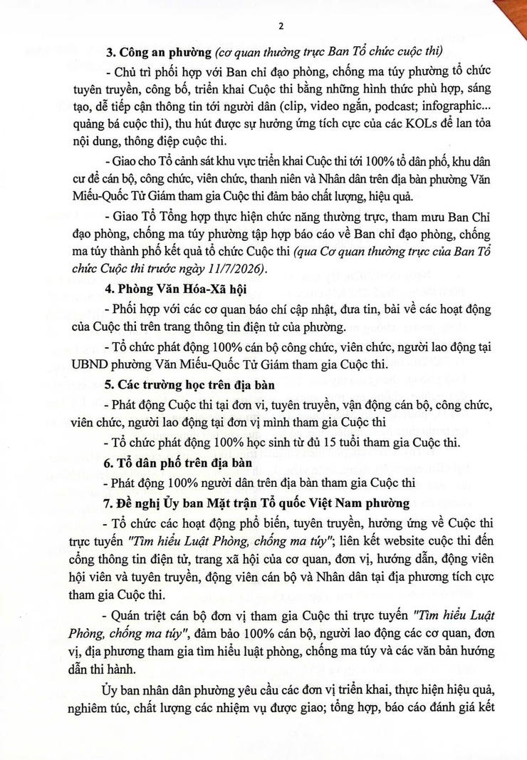 PHƯỜNG VĂN MIẾU - QUỐC TỬ GIÁM PHÁT ĐỘNG THAM GIA CUỘC THI TRỰC TUYẾN “TÌM HIỂU LUẬT PHÒNG, CHỐNG MA TÚY VÀ CÁC VĂN BẢN HƯỚNG DẪN THI HÀNH” NĂM 2026- Ảnh 2.
