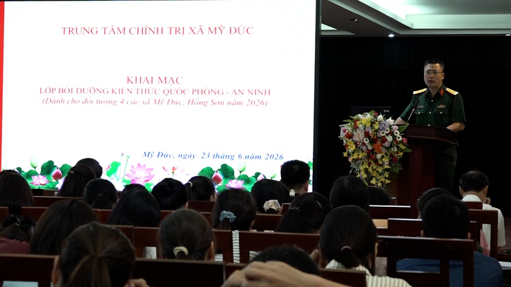 Xã Mỹ Đức khai mạc lớp bồi dưỡng kiến thức quốc phòng và an ninh đối tượng 4 năm 2026- Ảnh 5.