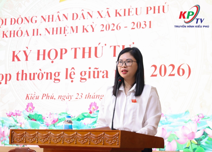 HĐND xã Kiều Phú khai mạc kỳ họp thứ tư (kỳ họp thường lệ giữa năm 2026) và Phiên Chất vấn của Thường trực HĐND xã khóa II, nhiệm kỳ 2026 - 2031.- Ảnh 9.