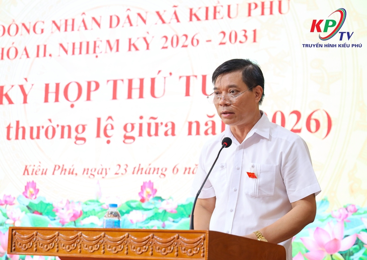 HĐND xã Kiều Phú khai mạc kỳ họp thứ tư (kỳ họp thường lệ giữa năm 2026) và Phiên Chất vấn của Thường trực HĐND xã khóa II, nhiệm kỳ 2026 - 2031.- Ảnh 5.