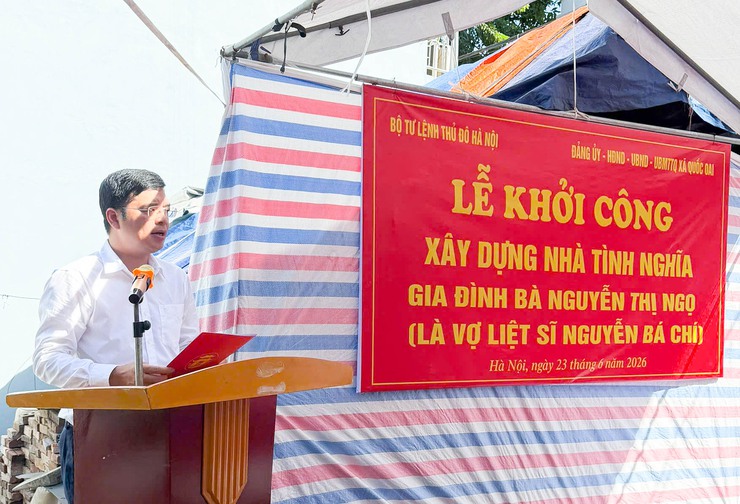 Khởi công xây dựng nhà tình nghĩa tặng vợ liệt sĩ tại xã Quốc Oai- Ảnh 4.