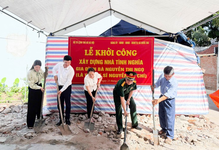 Khởi công xây dựng nhà tình nghĩa tặng vợ liệt sĩ tại xã Quốc Oai- Ảnh 5.