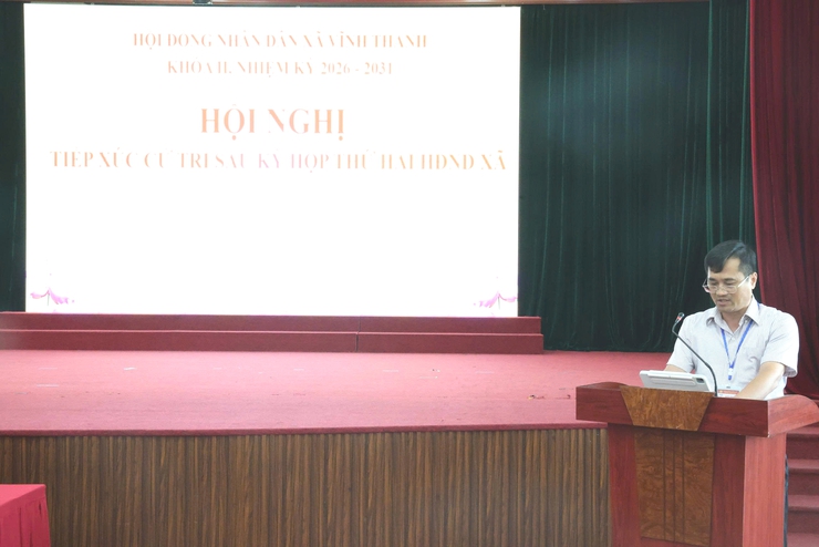 HỘI ĐỒNG NHÂN DÂN XÃ VĨNH THANH KHÓA II, NHIỆM KỲ 2026 – 2031 TỔ CHỨC HỘI NGHỊ TIẾP XÚC CỬ TRI SAU KỲ HỌP THỨ HAI- Ảnh 6.
