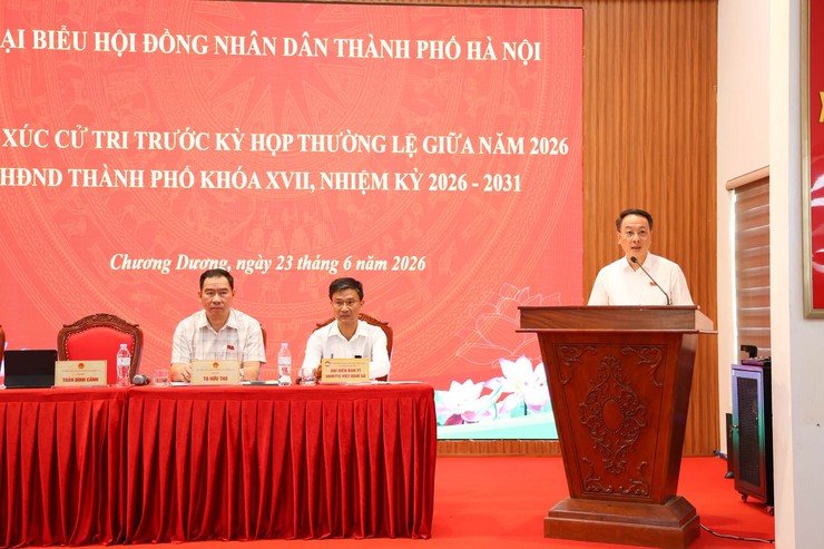Cử tri xã Chương Dương kiến nghị nhiều nội dung quan trọng đối với Tổ Đại biểu số 18 HĐND thành phố - Ảnh 4.