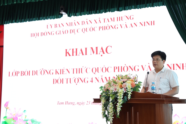 Xã Tam Hưng khai mạc lớp bồi dưỡng kiến thức quốc phòng và an ninh đối tượng 4 năm 2026- Ảnh 4.