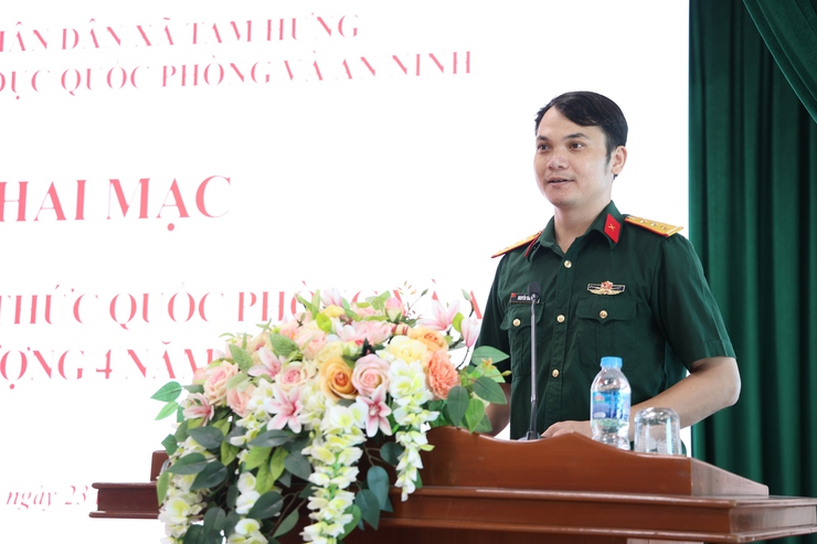 Xã Tam Hưng khai mạc lớp bồi dưỡng kiến thức quốc phòng và an ninh đối tượng 4 năm 2026- Ảnh 1.