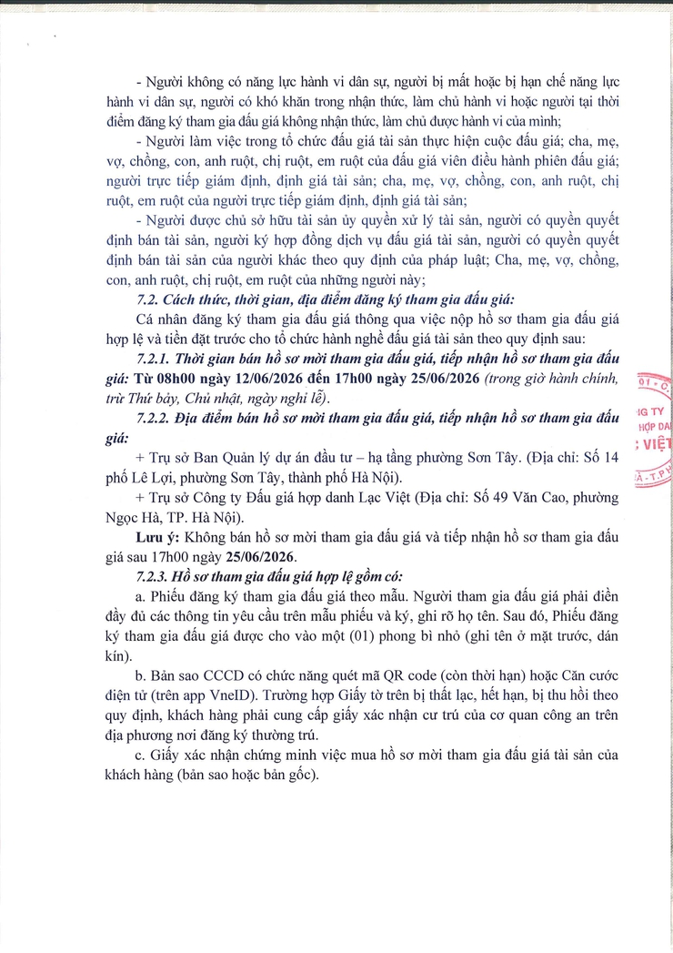 Thông báo Đấu giá quyền sử dụng đất ở đối với 09 thửa đất (03 thửa tại khu đô thị HUD-Sơn Tây và 06 thửa tại khu Vàn Gợi - Đồng Quân) phường Sơn Tây, thành phố Hà Nội- Ảnh 3.