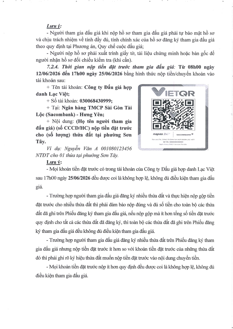 Thông báo Đấu giá quyền sử dụng đất ở đối với 09 thửa đất (03 thửa tại khu đô thị HUD-Sơn Tây và 06 thửa tại khu Vàn Gợi - Đồng Quân) phường Sơn Tây, thành phố Hà Nội- Ảnh 4.