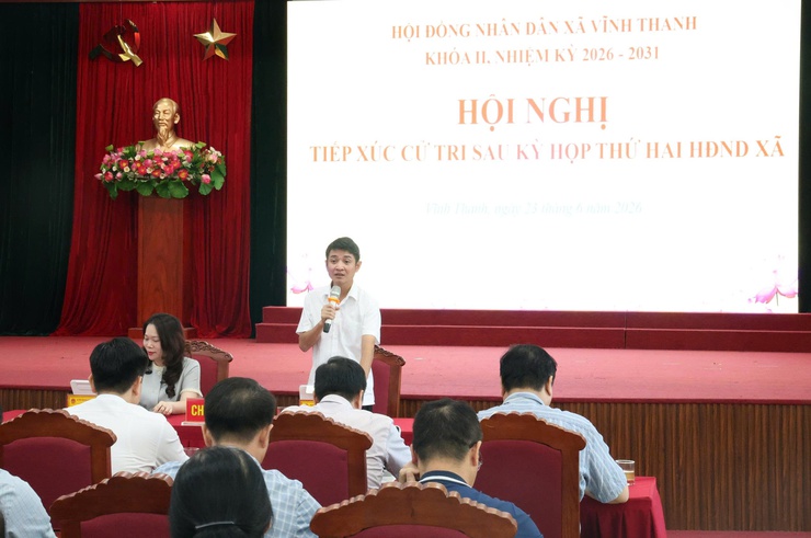 HỘI ĐỒNG NHÂN DÂN XÃ VĨNH THANH KHÓA II, NHIỆM KỲ 2026 – 2031 TỔ CHỨC HỘI NGHỊ TIẾP XÚC CỬ TRI SAU KỲ HỌP THỨ HAI- Ảnh 5.