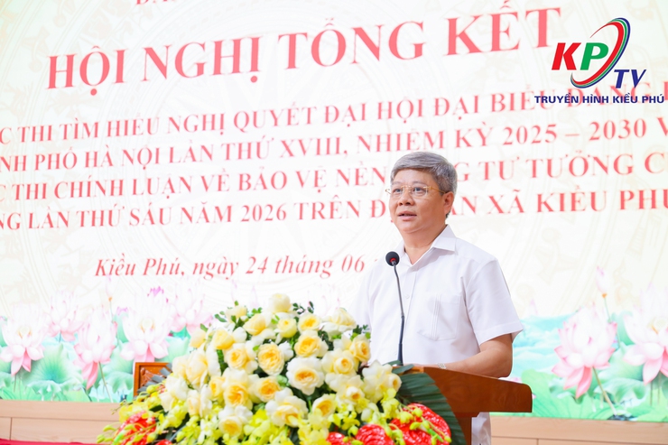 Đảng ủy xã Kiều Phú tổ chức hội nghị tổng kết các cuộc thi về Nghị quyết Đại hội Đảng bộ thành phố Hà Nội và bảo vệ nền tảng tư tưởng của Đảng- Ảnh 6.
