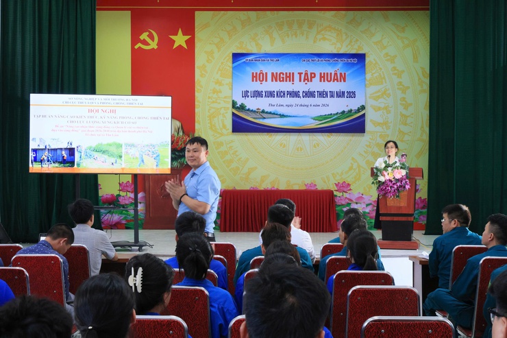 THƯ LÂM TỔ CHỨC TẬP HUẤN NÂNG CAO KIẾN THỨC, KỸ NĂNG PHÒNG, CHỐNG THIÊN TAI CHO LỰC LƯỢNG XUNG KÍCH CƠ SỞ NĂM 2026- Ảnh 2.