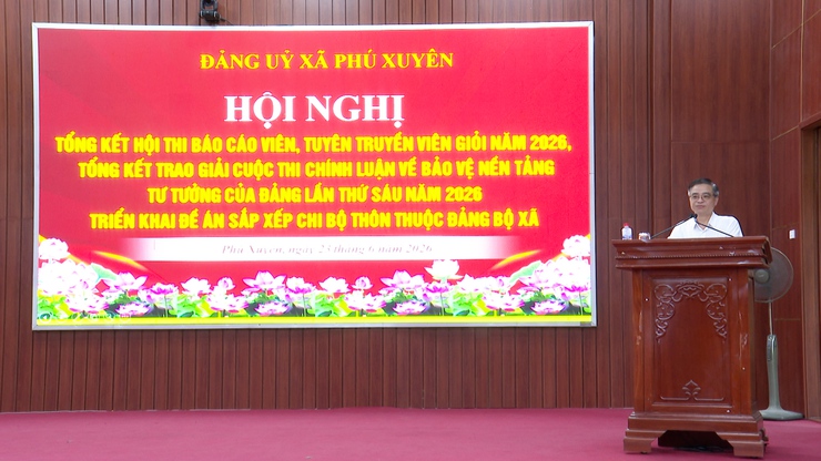 Hội nghị tổng kết Hội thi Báo cáo viên, Tuyên truyền viên giỏi; tổng kết, trao giải Cuộc thi chính luận về bảo vệ nền tảng tư tưởng của Đảng lần thứ sáu, năm 2026 và triển khai Đề án sắp xếp chi bộ thôn thuộc Đảng bộ- Ảnh 3.
