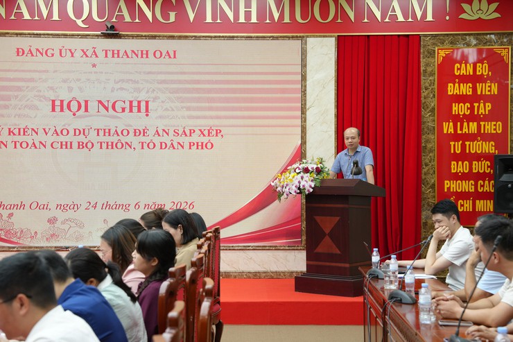 ĐẢNG ỦY XÃ THANH OAI LẤY Ý KIẾN VÀO DỰ THẢO ĐỀ ÁN SẮP XẾP, KIỆN TOÀN CHI BỘ THÔN, TỔ DÂN PHỐ- Ảnh 4.