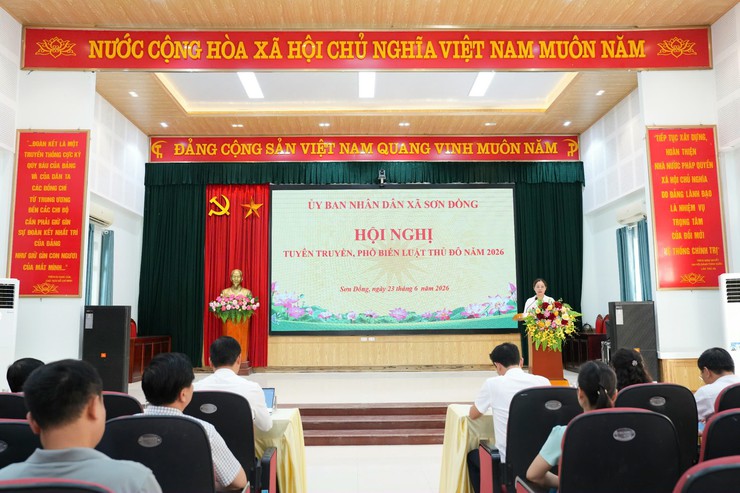 Sơn Đồng tổ chức tuyên truyền Luật thủ đô năm 2026- Ảnh 1.