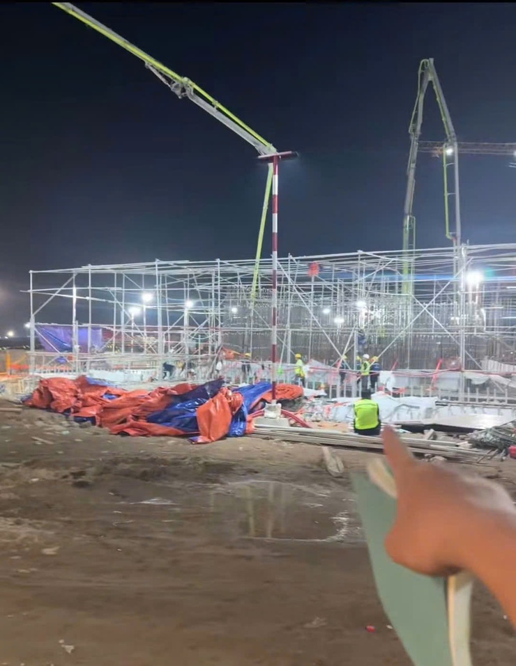 Công nhân của Vincons làm ca đêm thi công bê tông khối  lớn đài móng 5000m3- Ảnh 4.