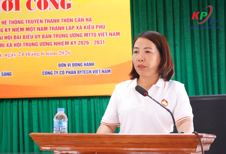 Thường trực Ủy ban MTTQ Việt Nam xã Kiều Phú đã tổ chức lễ khởi công xây dựng, lắp đặt hệ thống truyền thanh thôn Cấn Hạ.- Ảnh 6.