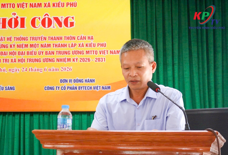Thường trực Ủy ban MTTQ Việt Nam xã Kiều Phú đã tổ chức lễ khởi công xây dựng, lắp đặt hệ thống truyền thanh thôn Cấn Hạ.- Ảnh 5.