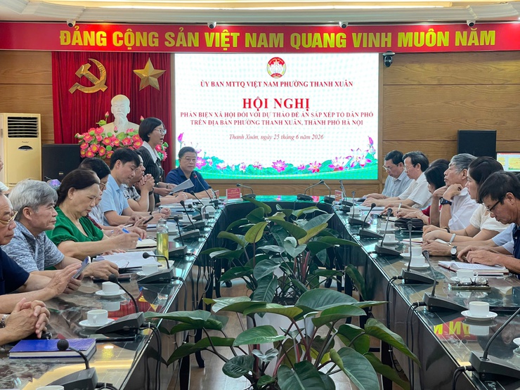 Ủy ban MTTQ Việt Nam phường Thanh Xuân tổ chức Hội nghị phản biện xã hội đối với Dự thảo Đề án sắp xếp tổ dân phố trên địa bàn phường- Ảnh 1.