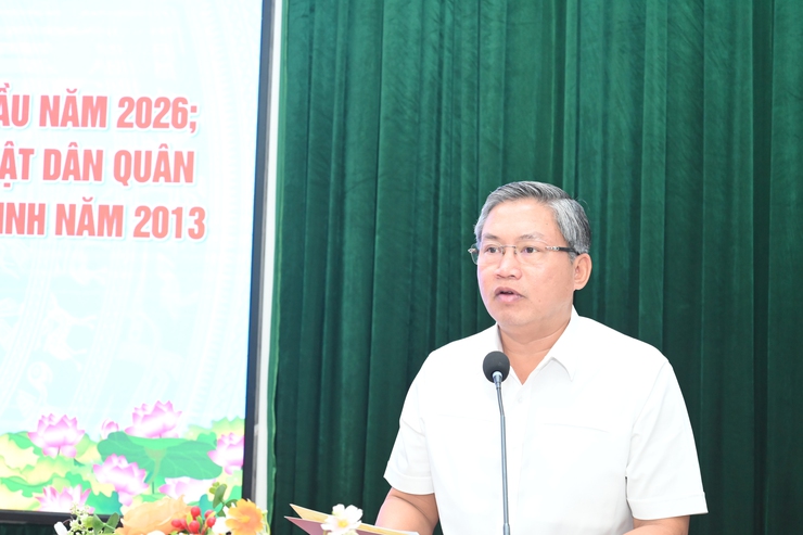 UBND PHƯỜNG HỒNG HÀ TỔ CHỨC HỘI NGHỊ SƠ KẾT CÔNG TÁC QUÂN SỰ, QUỐC PHÒNG 6 THÁNG ĐẦU NĂM 2026 VÀ TỔNG KẾT THI HÀNH LUẬT QUỐC PHÒNG NĂM 2018, LUẬT DÂN QUÂN TỰ VỆ NĂM 2019, LUẬT GIÁO DỤC QUỐC PHÒNG VÀ AN NINH NĂM 2013- Ảnh 1.