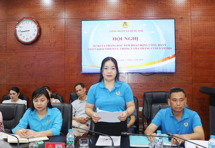 CÔNG ĐOÀN XÃ QUỐC OAI SƠ KẾT CÔNG TÁC 6 THÁNG ĐẦU NĂM 2026: KHẲNG ĐỊNH VAI TRÒ CHỖ DỰA TIN CẬY CỦA ĐOÀN VIÊN, NGƯỜI LAO ĐỘNG- Ảnh 2.