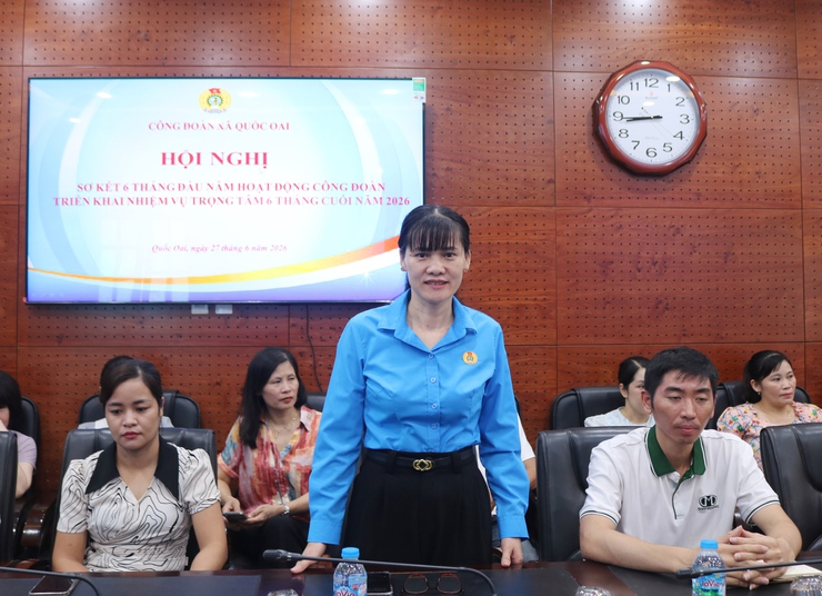 CÔNG ĐOÀN XÃ QUỐC OAI SƠ KẾT CÔNG TÁC 6 THÁNG ĐẦU NĂM 2026: KHẲNG ĐỊNH VAI TRÒ CHỖ DỰA TIN CẬY CỦA ĐOÀN VIÊN, NGƯỜI LAO ĐỘNG- Ảnh 6.