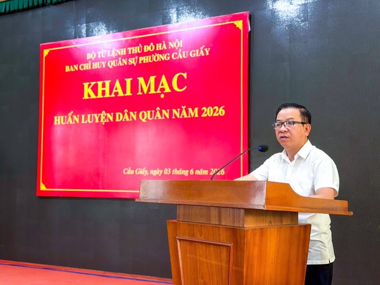PHƯỜNG CẦU GIẤY KHAI MẠC HUẤN LUYỆN DÂN QUÂN TẠI CHỖ, DÂN QUÂN CƠ ĐỘNG NĂM 2026- Ảnh 3.