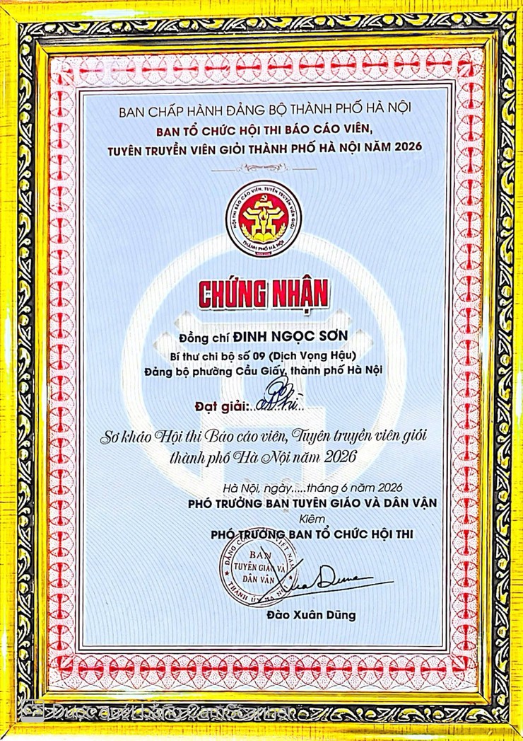 PHƯỜNG CẦU GIẤY ĐẠT GIẢI NHÌ VÀ GIẢI CHUYÊN ĐỀ “THUYẾT TRÌNH XUẤT SẮC NHẤT” TẠI SƠ KHẢO HỘI THI BÁO CÁO VIÊN, TUYÊN TRUYỀN VIÊN GIỎI THÀNH PHỐ HÀ NỘI NĂM 2026- Ảnh 5.