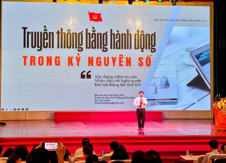 PHƯỜNG CẦU GIẤY ĐẠT GIẢI NHÌ VÀ GIẢI CHUYÊN ĐỀ “THUYẾT TRÌNH XUẤT SẮC NHẤT” TẠI SƠ KHẢO HỘI THI BÁO CÁO VIÊN, TUYÊN TRUYỀN VIÊN GIỎI THÀNH PHỐ HÀ NỘI NĂM 2026- Ảnh 2.
