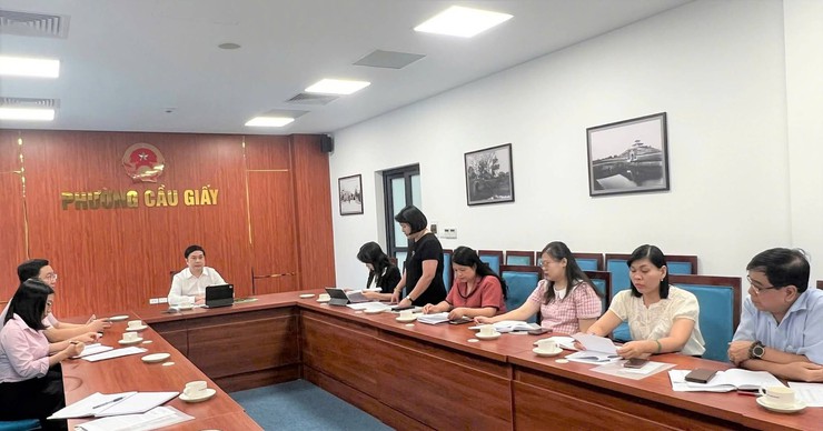 Ban đại diện Hội đồng quản trị Ngân hàng Chính sách xã hội phường Cầu Giấy họp phiên thứ nhất- Ảnh 1.