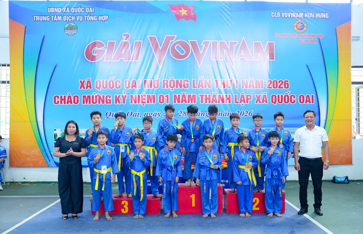 Trao giải các nội dung thi đấu Nhóm 1, Nhóm 2 Giải Vovinam xã Quốc Oai mở rộng lần thứ I năm 2026- Ảnh 9.