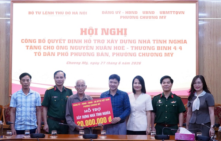 Phường Chương Mỹ công bố quyết định hỗ trợ xây dựng nhà tình nghĩa tặng thương binh Nguyễn Xuân Hòe- Ảnh 4.