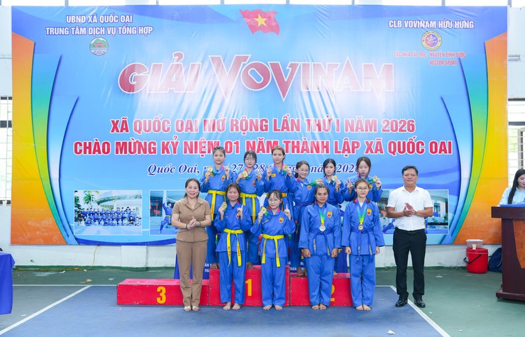 Trao giải Nhóm 3, Nhóm 4 Giải Vovinam xã Quốc Oai mở rộng lần thứ I năm 2026 chào mừng kỷ niệm 01 năm thành lập xã Quốc Oai- Ảnh 4.