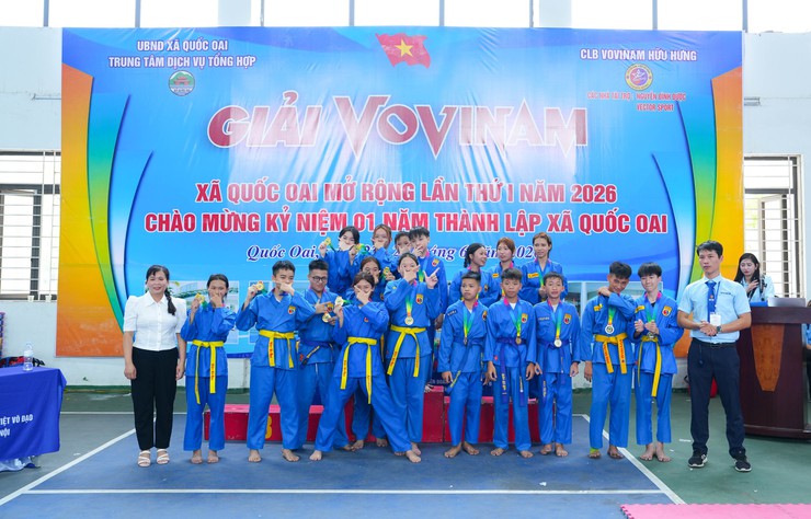 Trao giải Nhóm 3, Nhóm 4 Giải Vovinam xã Quốc Oai mở rộng lần thứ I năm 2026 chào mừng kỷ niệm 01 năm thành lập xã Quốc Oai- Ảnh 5.