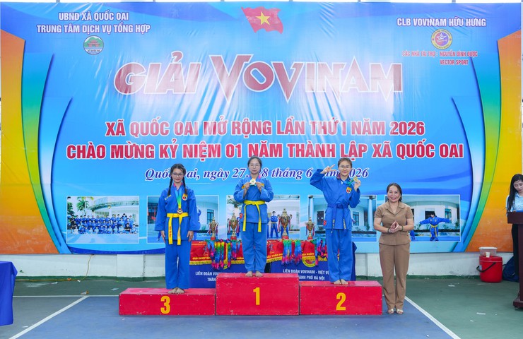 Trao giải Nhóm 3, Nhóm 4 Giải Vovinam xã Quốc Oai mở rộng lần thứ I năm 2026 chào mừng kỷ niệm 01 năm thành lập xã Quốc Oai- Ảnh 6.