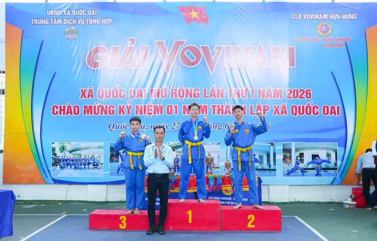Trao giải Nhóm 3, Nhóm 4 Giải Vovinam xã Quốc Oai mở rộng lần thứ I năm 2026 chào mừng kỷ niệm 01 năm thành lập xã Quốc Oai- Ảnh 7.