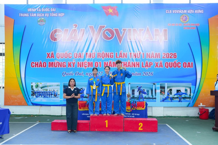 Trao giải Nhóm 3, Nhóm 4 Giải Vovinam xã Quốc Oai mở rộng lần thứ I năm 2026 chào mừng kỷ niệm 01 năm thành lập xã Quốc Oai- Ảnh 9.