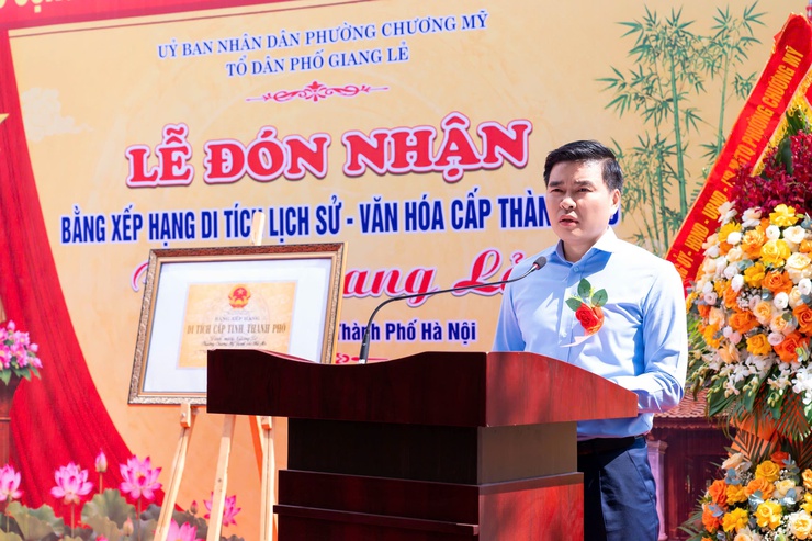 Phường Chương Mỹ đón nhận Bằng xếp hạng Di tích lịch sử cấp Thành phố đối với Đình Giang Lẻ- Ảnh 16.